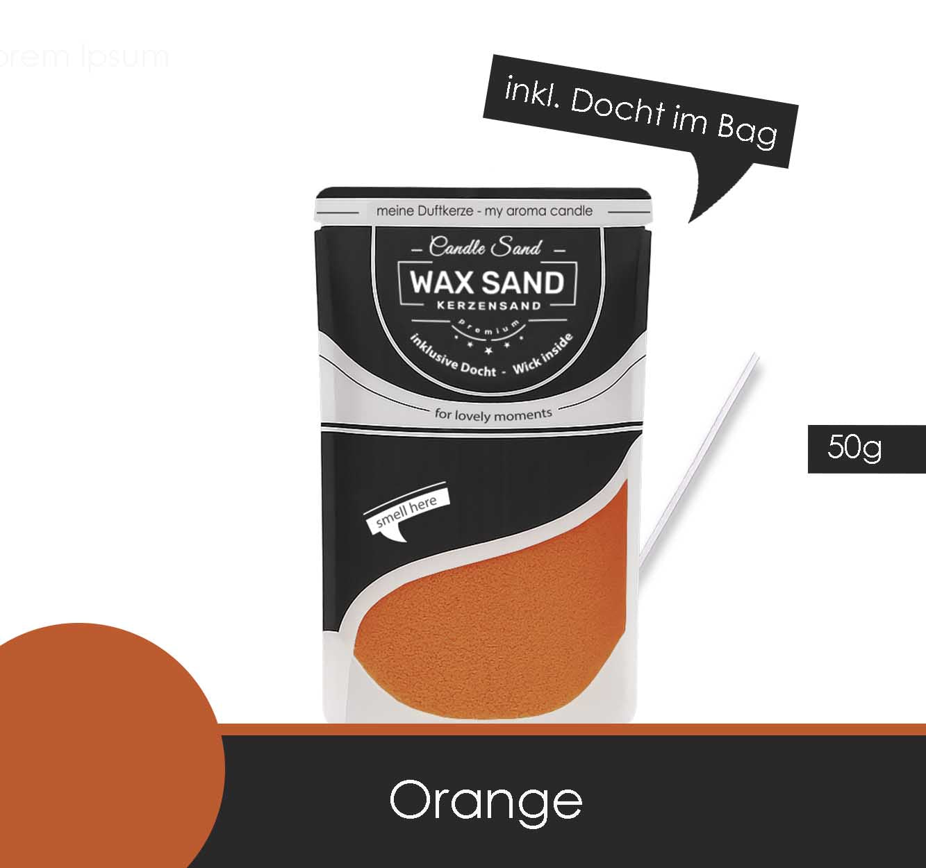 Kertasandur - Appelsínu  50 og 450g