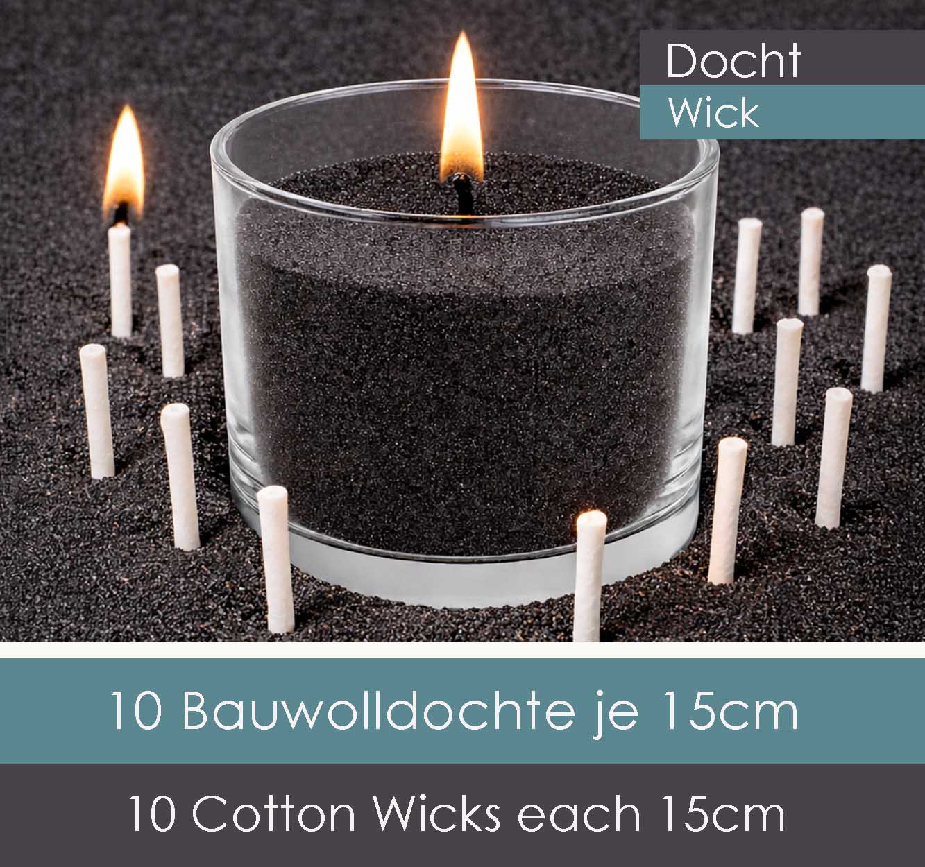 Auka kertaþræðir – Bómull 15 cm (4.stk í pakka)