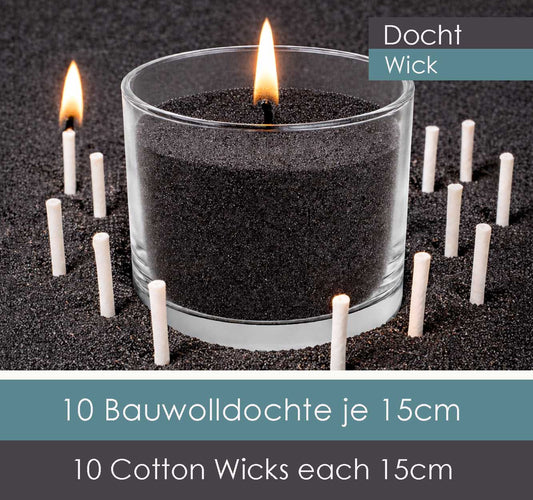 Auka kertaþræðir – Bómull 15 cm (4.stk í pakka)